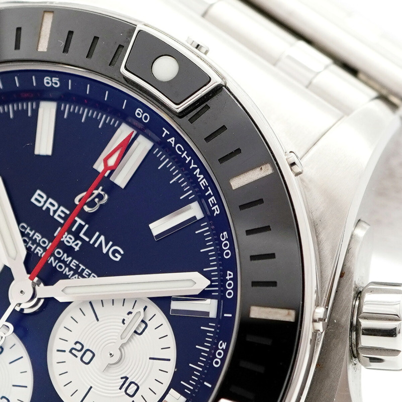 百年靈超級計時腕錶 44 AB0136 黑色錶盤男錶-7