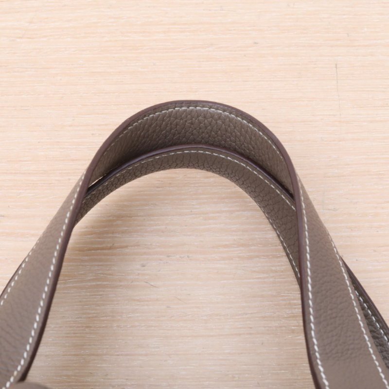 HERMES Picotin菜籃子22C刻18大象灰TC皮銀扣肩背包-2