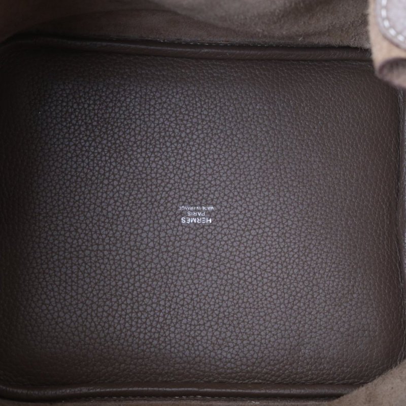 HERMES Picotin菜籃子22C刻18大象灰TC皮銀扣肩背包-3