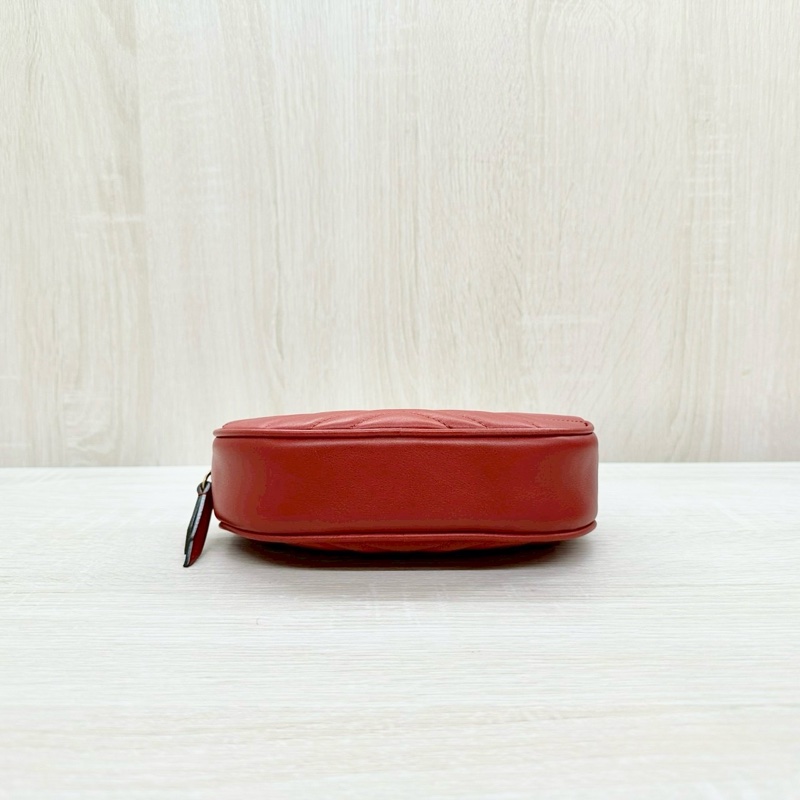 GUCCI GG Marmont系列紅牛皮腰包 476434-7