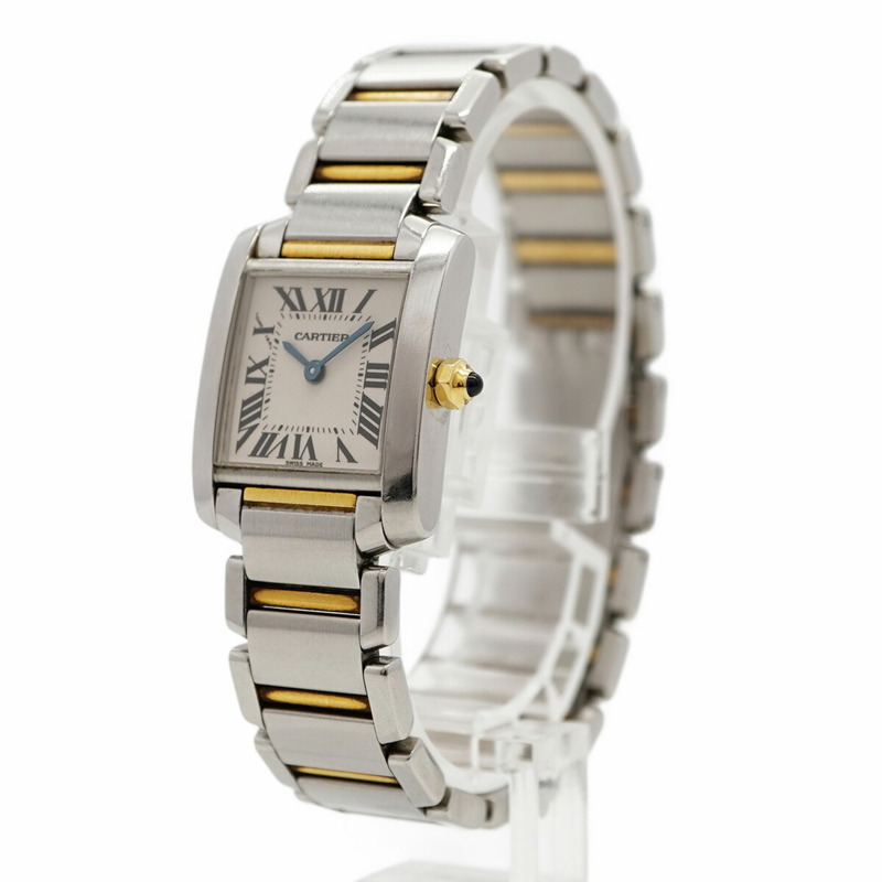 卡地亞 Tank Française SM 雙色腕錶 2384 白色錶盤 女士款-1