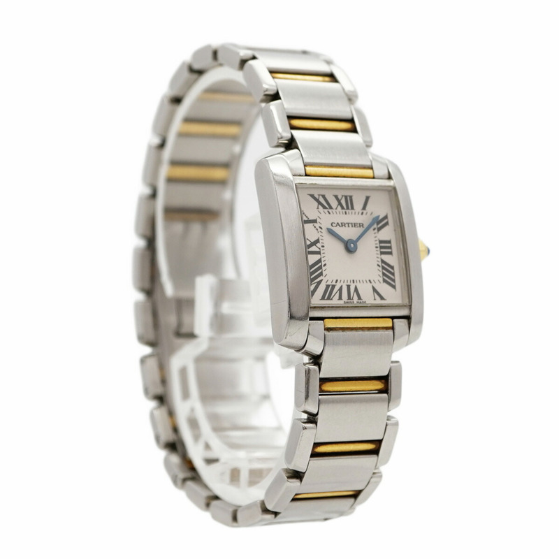卡地亞 Tank Française SM 雙色腕錶 2384 白色錶盤 女士款-2