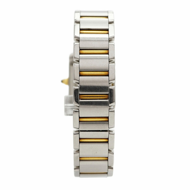 卡地亞 Tank Française SM 雙色腕錶 2384 白色錶盤 女士款-7