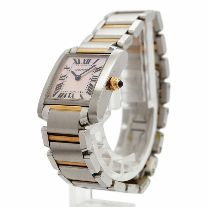 卡地亞 Tank Française SM 雙色腕錶 W51027Q4 粉紅錶盤 女士款-1