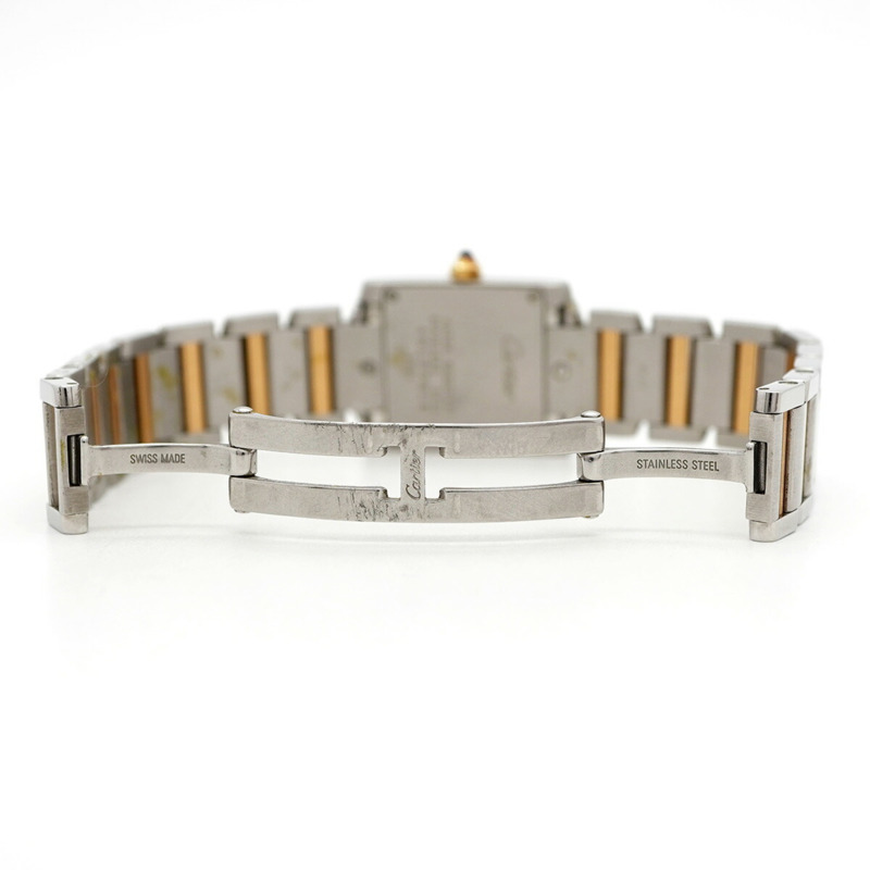 卡地亞 Tank Française SM 雙色腕錶 W51027Q4 粉紅錶盤 女士款-3