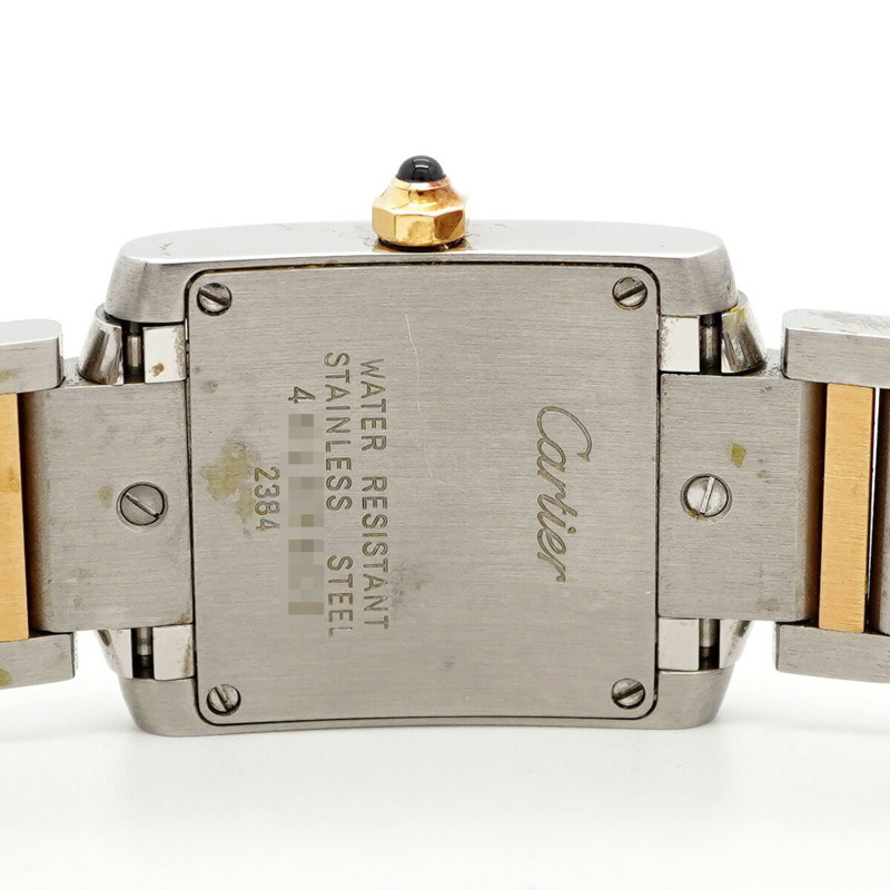 卡地亞 Tank Française SM 雙色腕錶 W51027Q4 粉紅錶盤 女士款-4