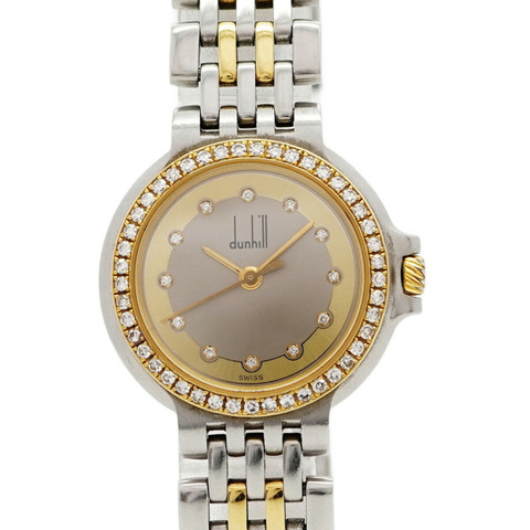 登喜路精英系列銀色錶盤女士腕錶