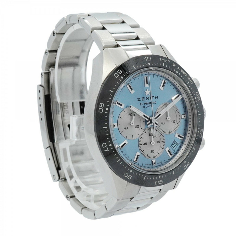 真力時 Chronomaster Sports 03.3106.3600 55.M3100 藍色錶盤男士腕錶-3