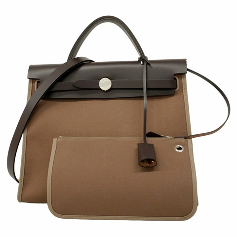 愛馬仕 Hermès Airbag Zip PM Toile Officier 手提包，棕色，D 字印記，兩用包，女士，P1773025