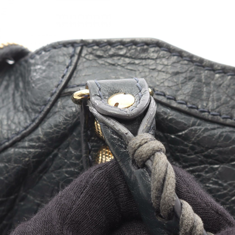 BALENCIAGA 經典迷你都會單肩斜背包,灰色皮革,二手女款-4