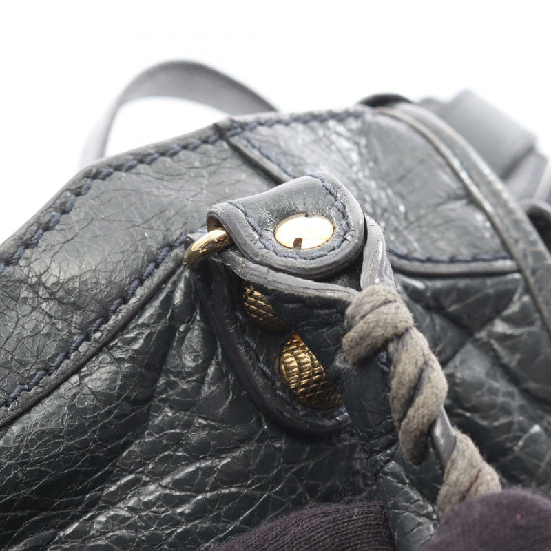 BALENCIAGA 經典迷你都會單肩斜背包,灰色皮革,二手女款-5