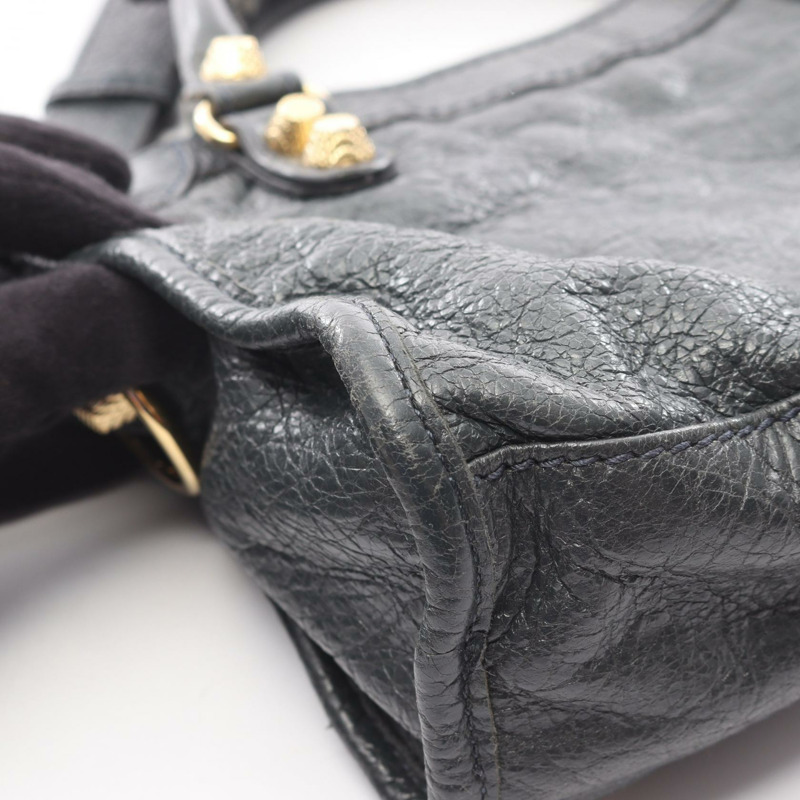 BALENCIAGA 經典迷你都會單肩斜背包,灰色皮革,二手女款-9
