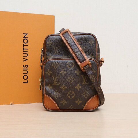 LOUIS VUITTON 中古雙層相機包老花PVC2001肩背包