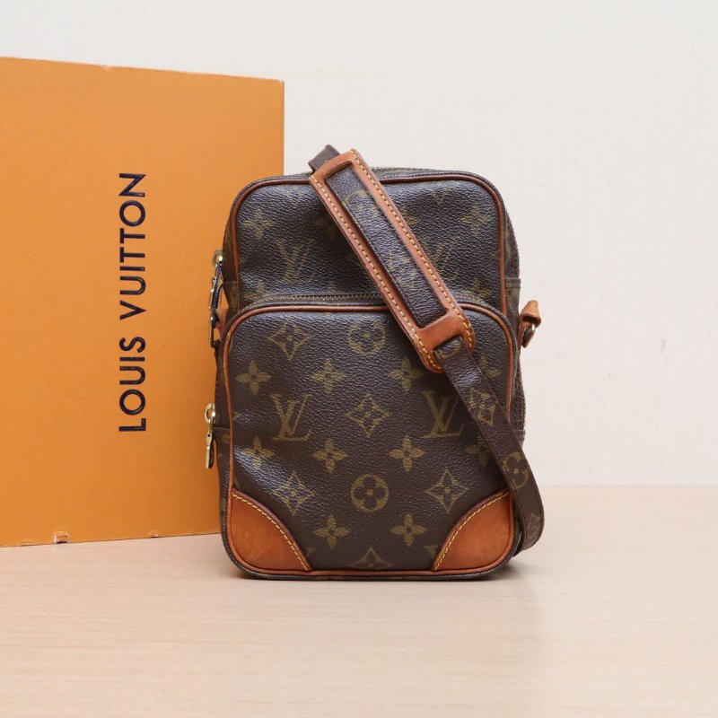 LOUIS VUITTON 中古雙層相機包老花PVC2001肩背包-0