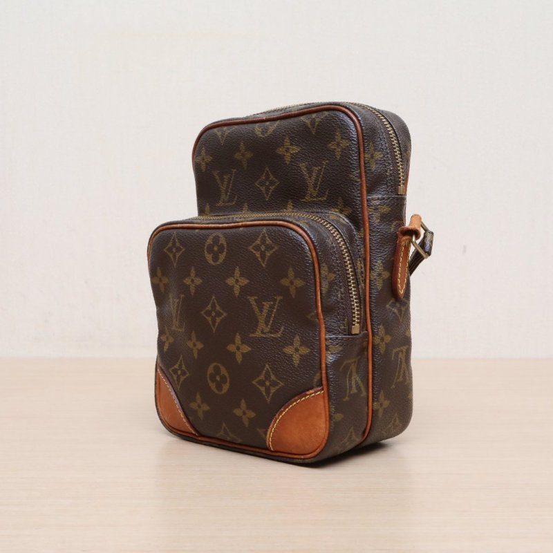 LOUIS VUITTON 中古雙層相機包老花PVC2001肩背包-2