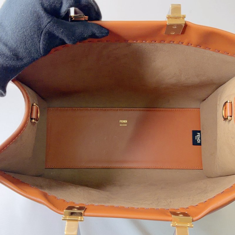 FENDI Sunshine中款玳瑁手提購物包-6