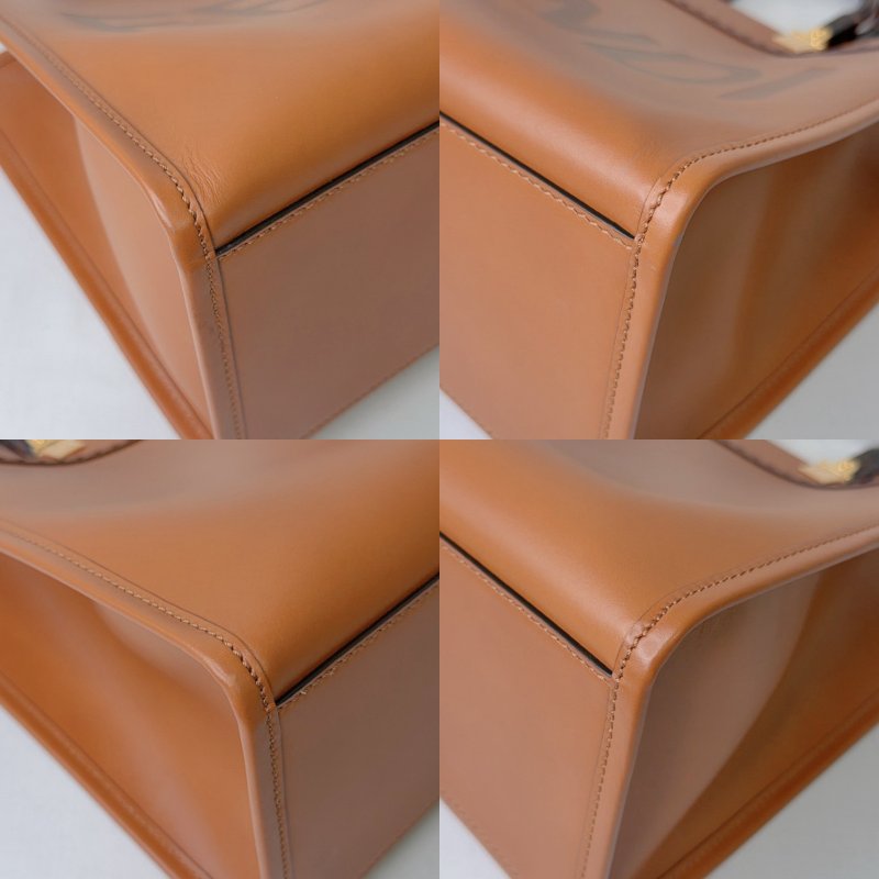 FENDI Sunshine中款玳瑁手提購物包-9