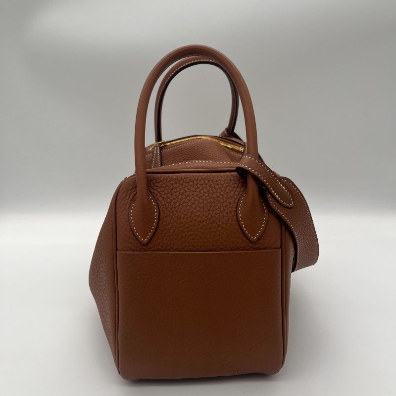 超級新🌟Hermès 愛馬仕 Lindy 26 棕色 牛皮金扣 手提包 肩背包-3