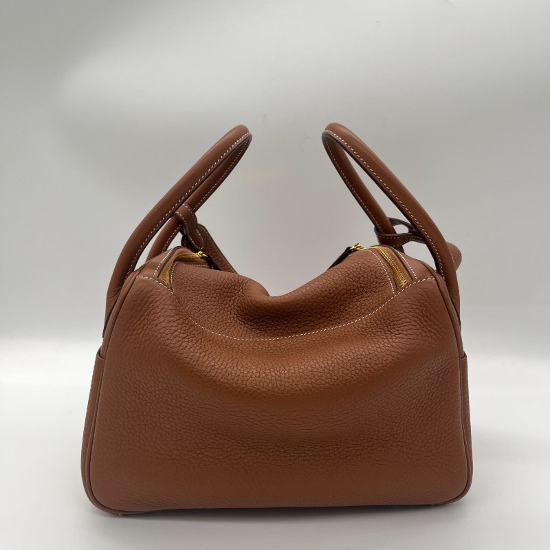 超級新🌟Hermès 愛馬仕 Lindy 26 棕色 牛皮金扣 手提包 肩背包-4