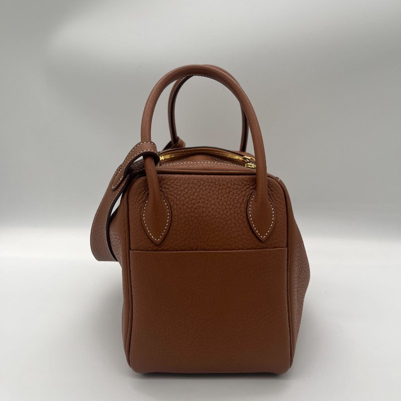 超級新🌟Hermès 愛馬仕 Lindy 26 棕色 牛皮金扣 手提包 肩背包-5