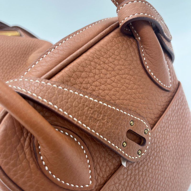 超級新🌟Hermès 愛馬仕 Lindy 26 棕色 牛皮金扣 手提包 肩背包-10