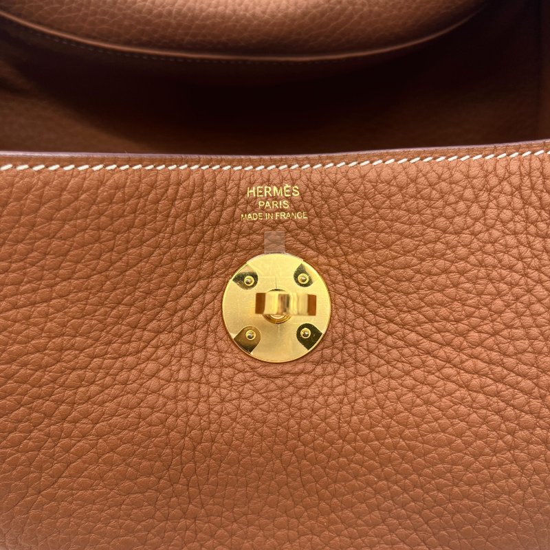 超級新🌟Hermès 愛馬仕 Lindy 26 棕色 牛皮金扣 手提包 肩背包-11