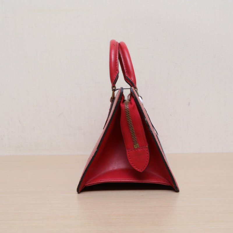 LOUIS VUITTON 紅色EPI水波紋牛皮水波紋橫版手提肩背包-4