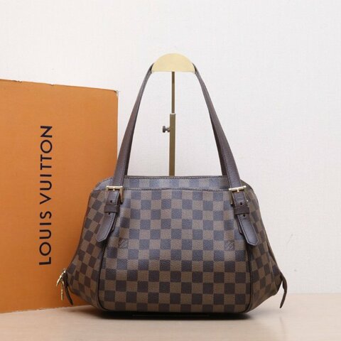 LOUIS VUITTON 棕色棋盤格PVC2005中古Belem元寶包單肩包肩背包
