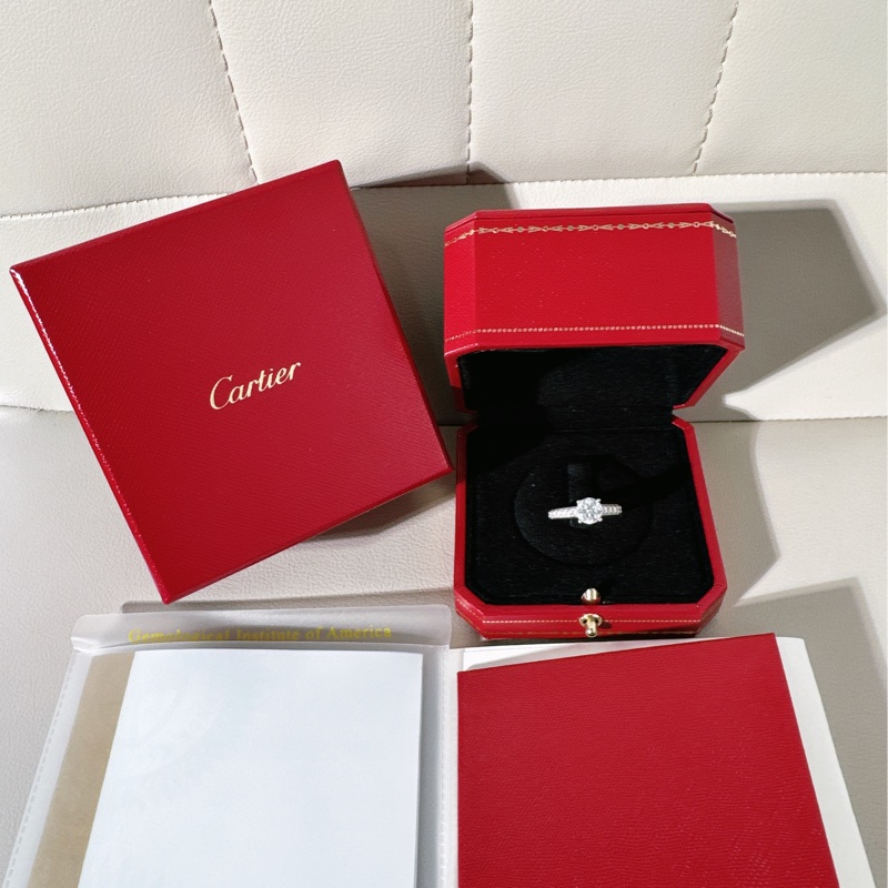Cartier卡地亚 1895系列 Pt950铂金一克拉钻石戒指-0