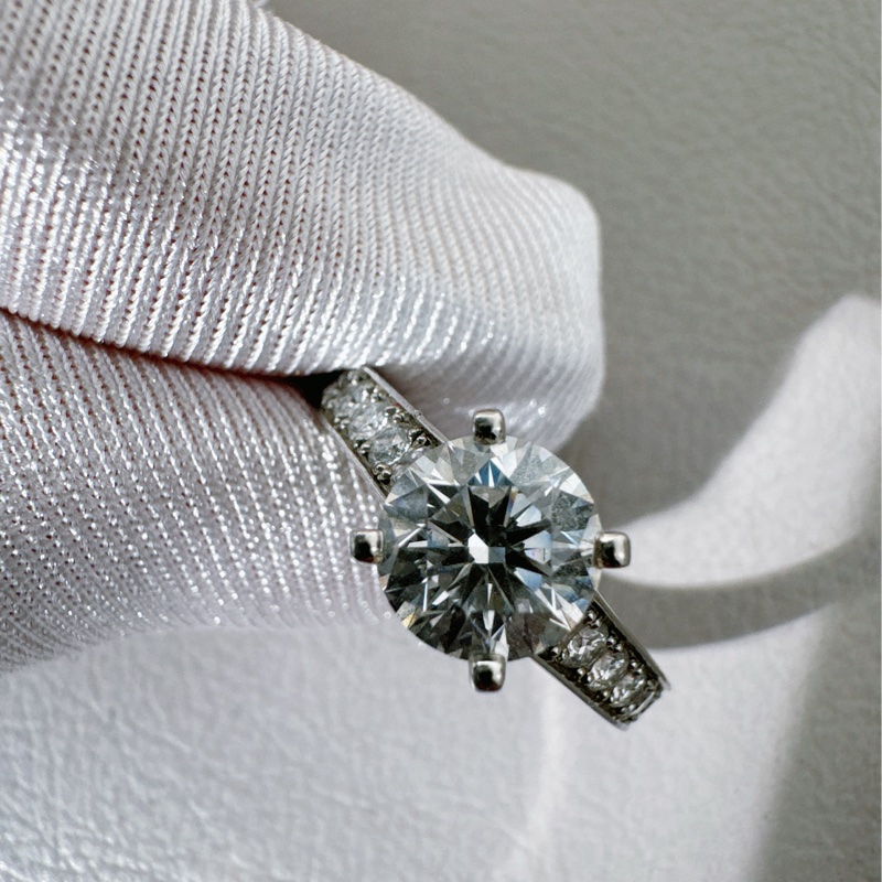 Cartier卡地亚 1895系列 Pt950铂金一克拉钻石戒指-5