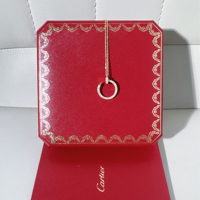 Cartier卡地亚 18K黄金满钻钉子项链-2