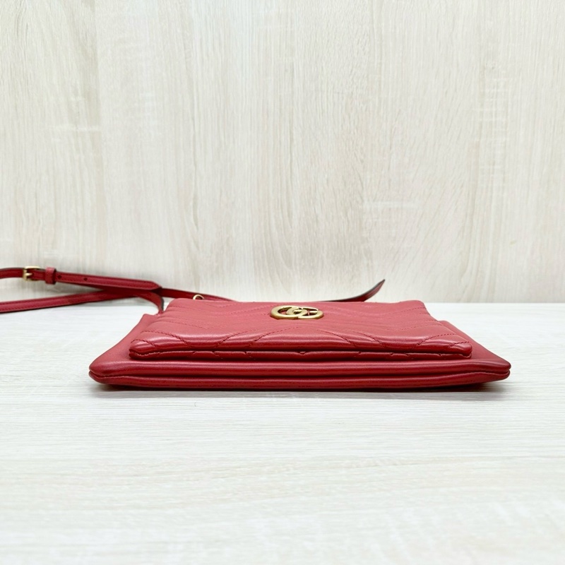 Gucci紅色馬夢二合一拉鍊斜背包453878-8