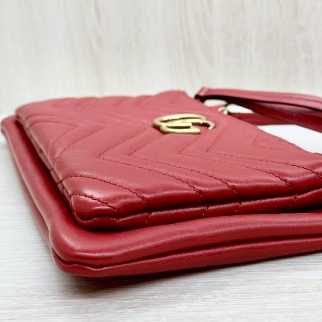 Gucci紅色馬夢二合一拉鍊斜背包453878-14