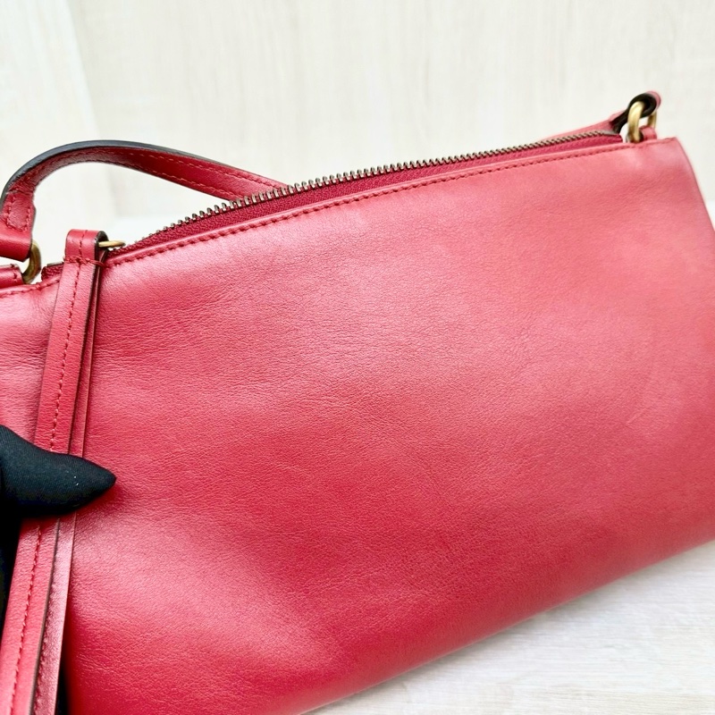 Gucci紅色馬夢二合一拉鍊斜背包453878-17