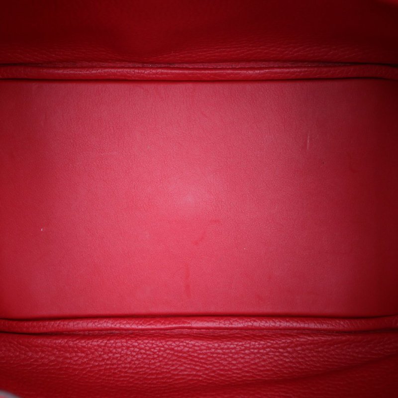 HERMES Lindy3095法拉利紅TC皮C刻銀扣肩背包-2