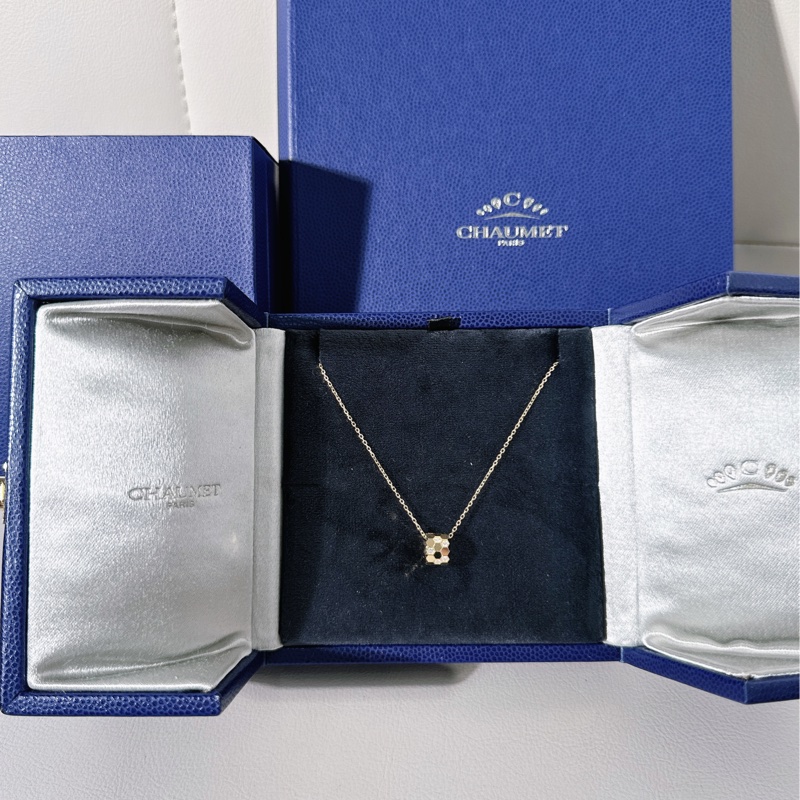 Chaumet尚美 18K金镶钻蜂巢项链-0