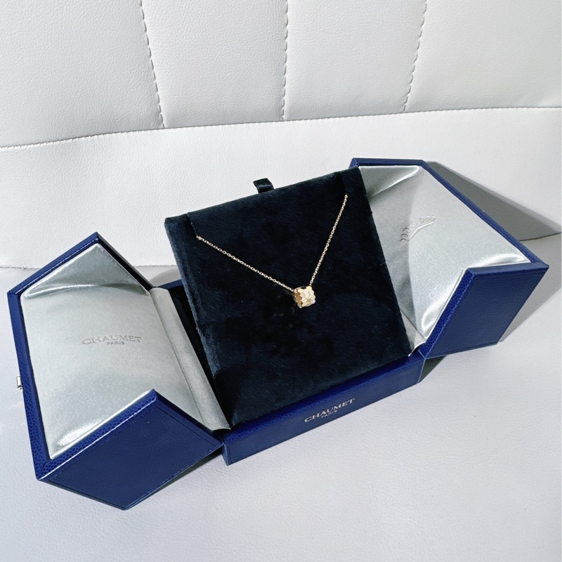 Chaumet尚美 18K金镶钻蜂巢项链-2