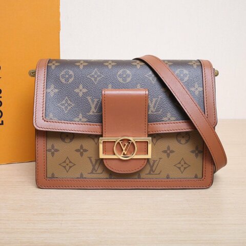 LOUIS VUITTON Dauphine達芙妮中號25老花PVC2019肩背包