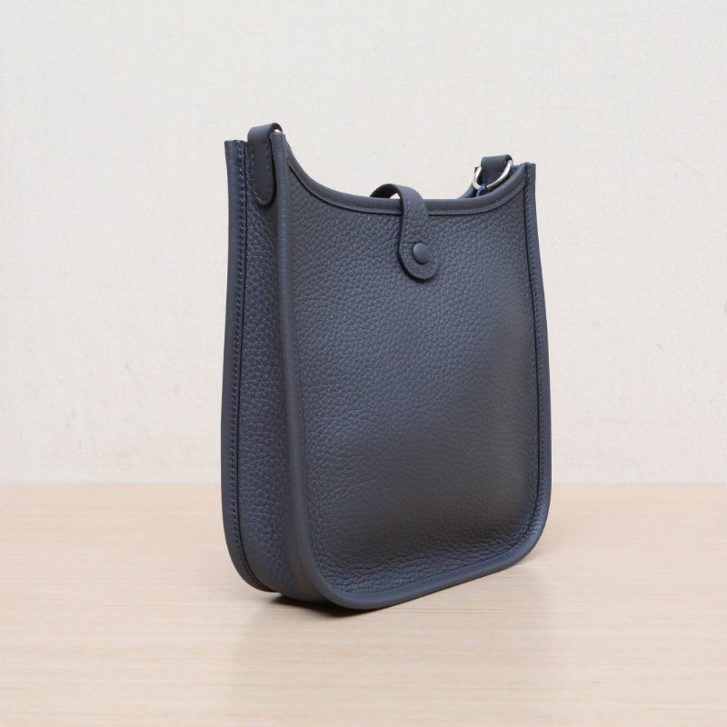 HERMES EvelyneMini16H0朦朧灰TC皮W刻銀扣肩背包-4