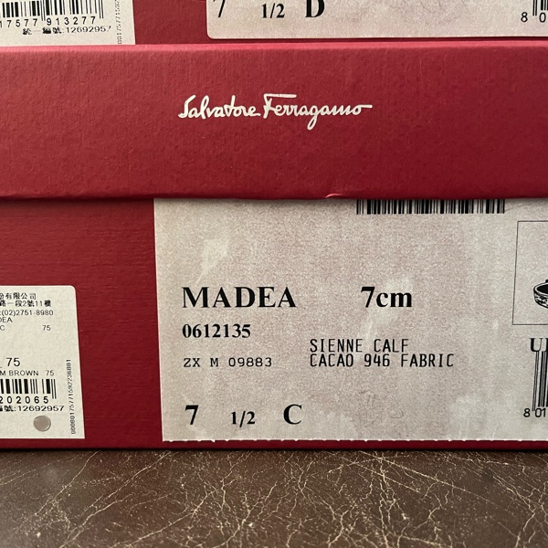 Farragamo拿鐵色牛皮厚底鞋 7 1/2c-6