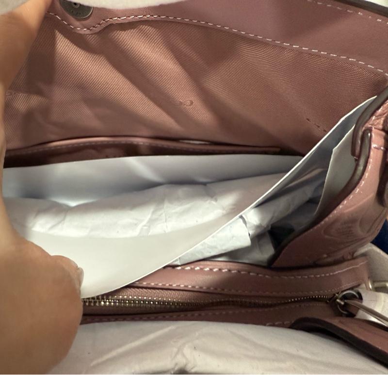 全新!特價!超美雕花!Coach 肩背包 乾燥玫瑰粉💕 托特包/腋下包-6