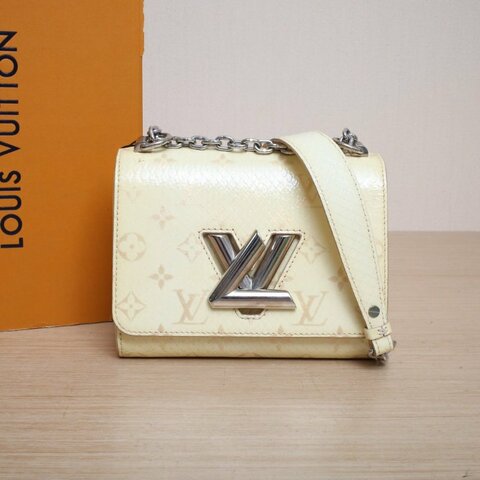 LOUIS VUITTON TWIST小號19黃色蛇皮銀扣2019肩背包