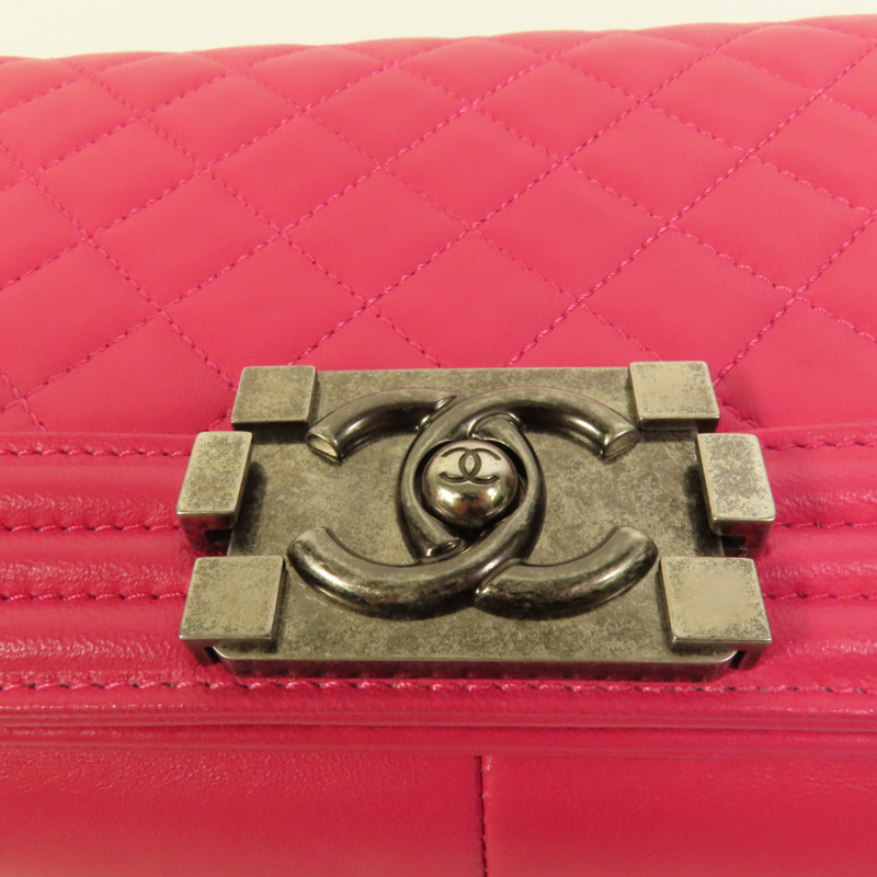 CHANEL 羊皮皮革Boy 25鏈帶肩背袋-6