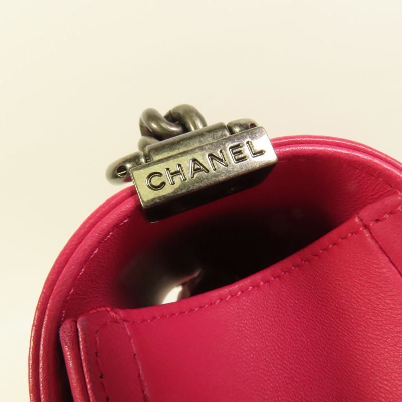 CHANEL 羊皮皮革Boy 25鏈帶肩背袋-7