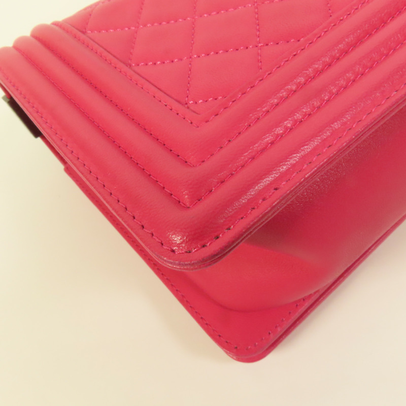 CHANEL 羊皮皮革Boy 25鏈帶肩背袋-14