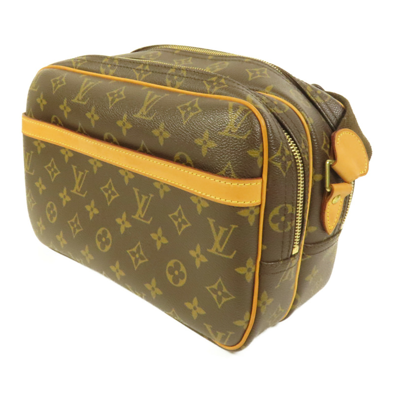 LOUIS VUITTON Monogram Reporter PM金扣肩背袋棕色-2