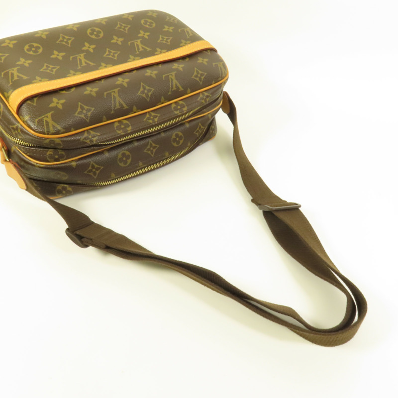 LOUIS VUITTON Monogram Reporter PM金扣肩背袋棕色-4