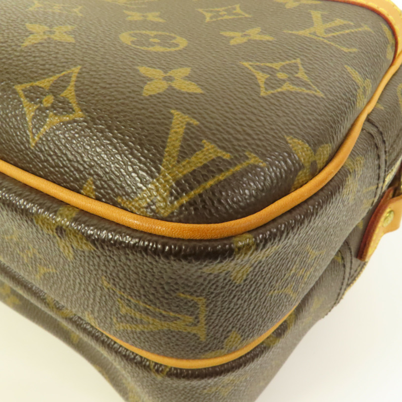 LOUIS VUITTON Monogram Reporter PM金扣肩背袋棕色-9