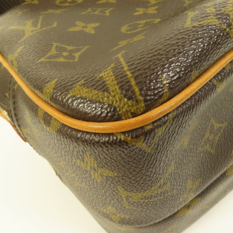 LOUIS VUITTON Monogram Reporter PM金扣肩背袋棕色-10