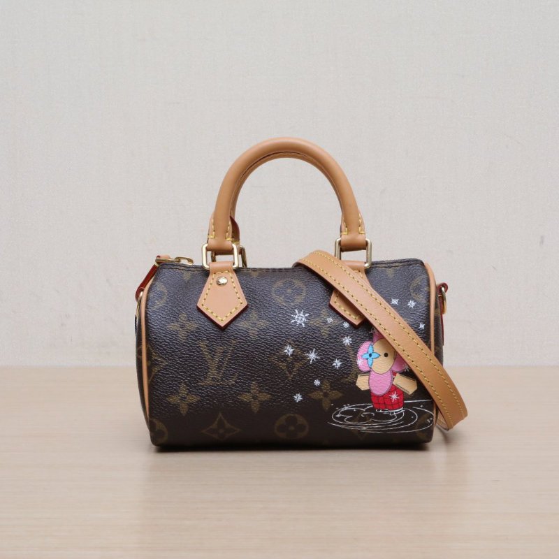 LOUIS VUITTON SpNano16可拆卸肩帶老花PVC2023聖誕限量肩背包-1